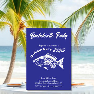 Convites Festa de solteira "O-fish-ally Hooke" azul
