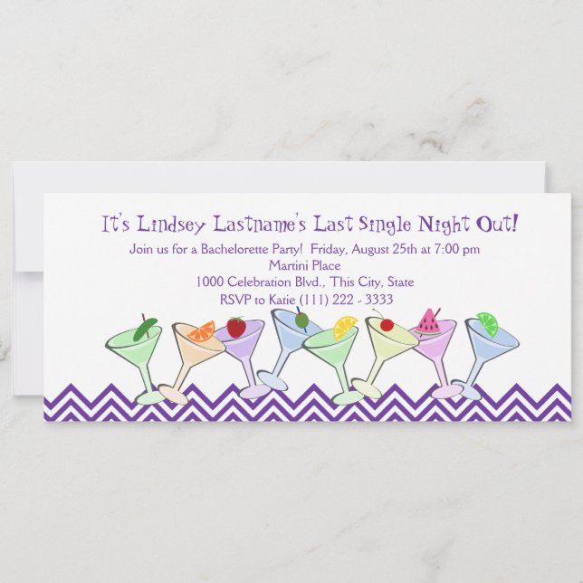 Convites Festa de solteira, Parada Martini (Frente)