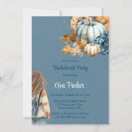 Convites Festa de solteira Pumpkin Azul Laranja