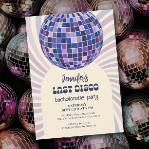 Convites Festa de solteira Retro Disco Ball Groovy 70s