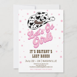 Convites Festa de solteira Rosa Ocidental do Vamos Go Girls