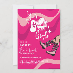 Convites Festa de solteira Rosa Vamos Go Girls