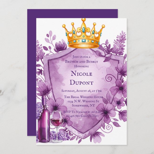 Convites Festa de solteira Roxal Roxal (Frente/Verso)