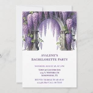Convites Festa de solteira Roxo Wisteria Arch