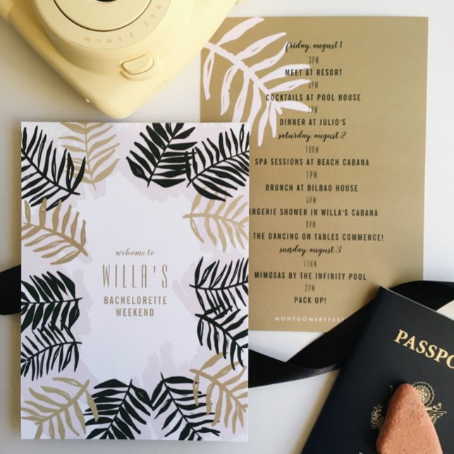 Convites Festa de solteira Tropical de Palm Getaway Itinerá (Criador carregado)