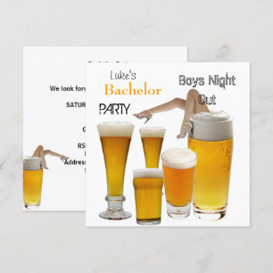 Convites Festa de Solteiro Cerveja Perna Noite dos Homens