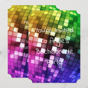 Convites festa de solteiro com espelho de discoteca com arc