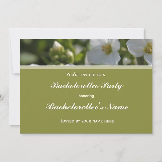 Convites festa de solteiro de flores brancas frescas (Frente)