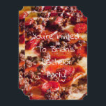 Convites festa de solteiro de pizza de pepperoni<br><div class="desc">Você pode facilmente alterar o texto</div>