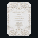 Convites Festa de Solteiro Royal White Gold Great Gatsby<br><div class="desc">Desenho de cartão para Festa de Solteiro Royal White Gold Great Gatsby. Desenho de cartão romântico e vintage com estilo art déco Great Gatsby, velho Hollywood dos anos 20, com sobreposição de Fleur-de-lis em folha de ouro falsa, divisor e fontes lindas. Use a ferramenta de personalização para adicionar suas informações....</div>