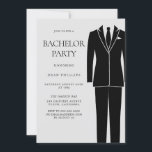 Convites Festa de solteiros e coletes negros<br><div class="desc">Convite para o Bachelor Party do Black Suit & Tie Mens Ver coleção correspondente em Niche e Nest Store Muitos obrigados</div>