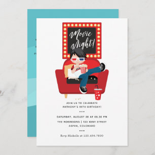 Convites Festa de Soneca Noturna de Aniversário