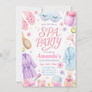 Convites Festa de Spa para Meninas Aniversário