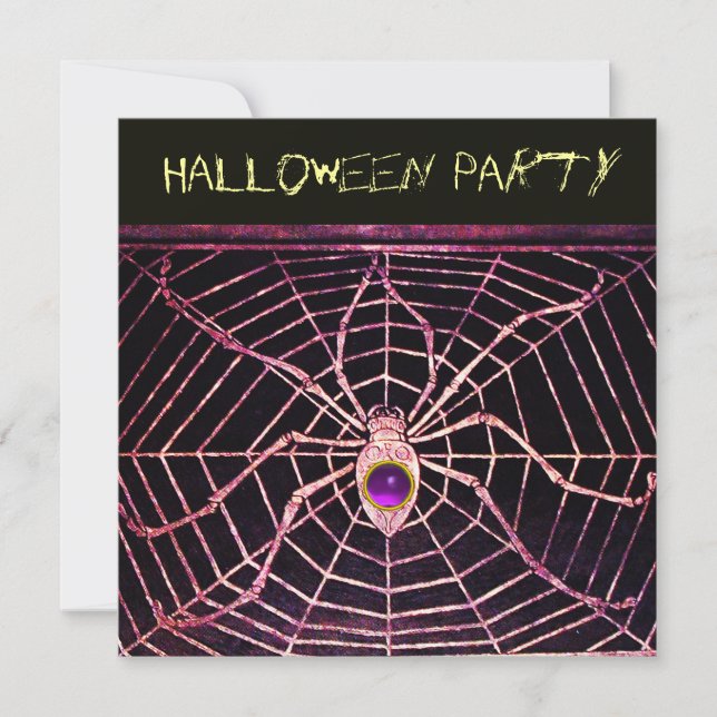 CONVITES FESTA DE SPIDER E WEB PURPLE AMETIST PRETO (Frente)
