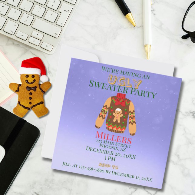 Convites Festa de Suéter Feio (Ugly Sweater Party Invitation)