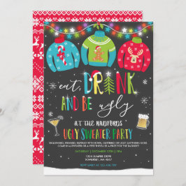 Convites Festa De Suéter Feio Convide Bebida E Seja Feia