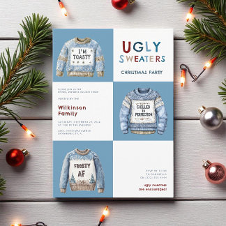 Convites Festa de Suéteres de Natal Festivos e Festivos