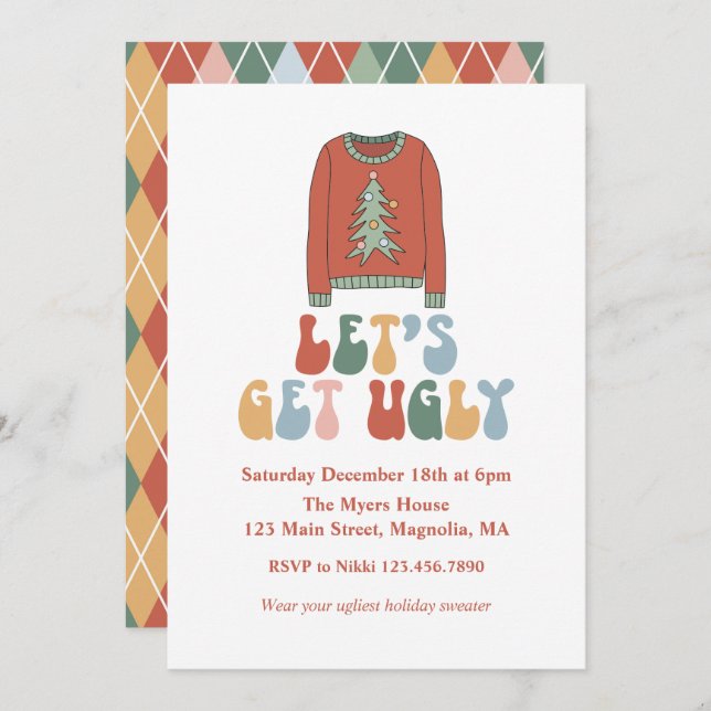 Convites Festa de Suor Feio de Natal (Frente/Verso)