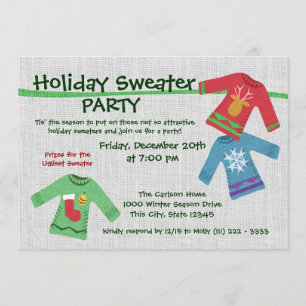 Convites Festa de Sweater Holiday