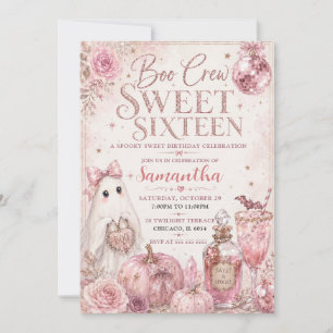 Convites Festa de Sweet Sixteen Assustadora da Boo Crew