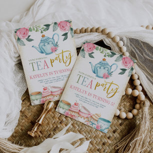 Convites Festa de Tea Floral Aniversário