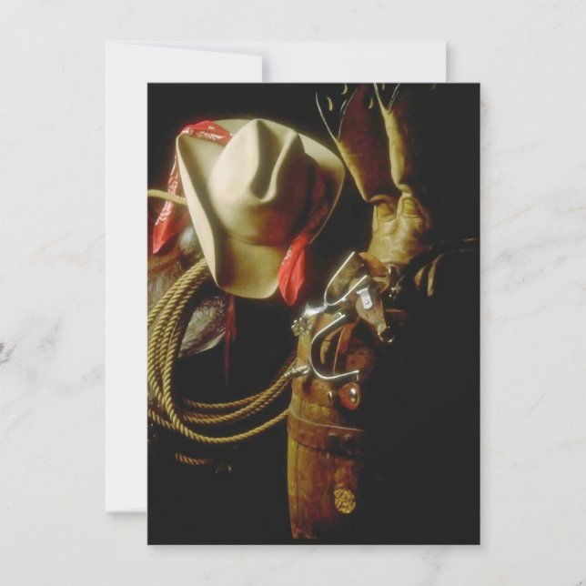 Convites Festa de Tema Ocidental de Hospedagem de Vazios (Frente)