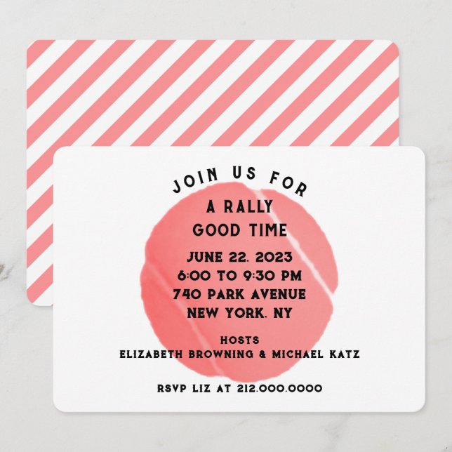 Convites Festa de Tênis (Frente/Verso)