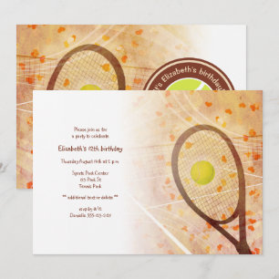 Convites festa de tênis de aniversário de meninas