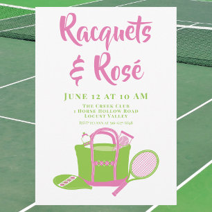 Convites Festa de Tênis Racquets & Rosé / Coquetel Preppy