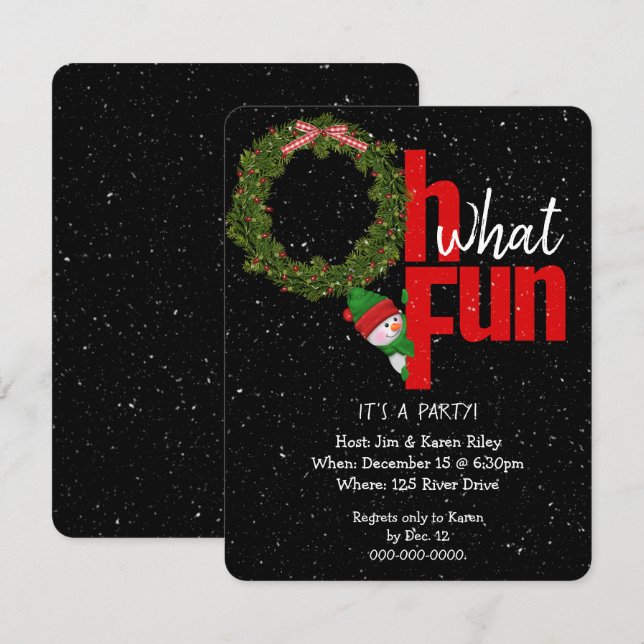 Convites Festa de terra natalícia e de boneco de neve (Frente/Verso)