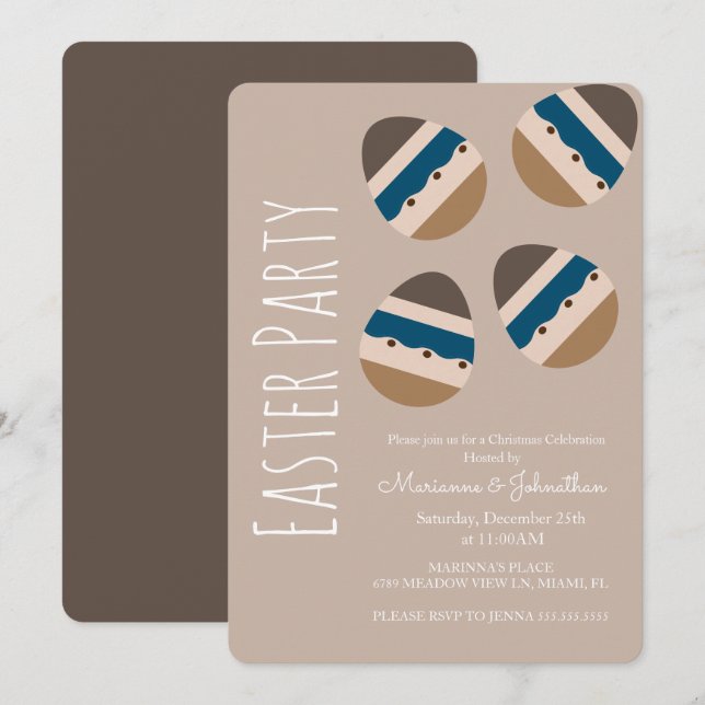 Convites Festa de Toneladas de Ovos de Páscoa de Chocolate (Frente/Verso)