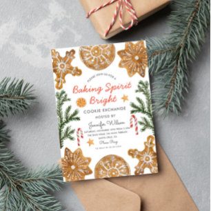Convites Festa de Troca de Biscoitos Baking Spirit Bright
