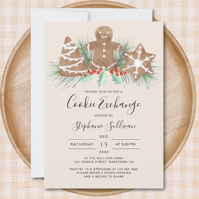 Convites Festa de Troca de Biscoitos de Natal Homem de Pão  (Criador carregado)