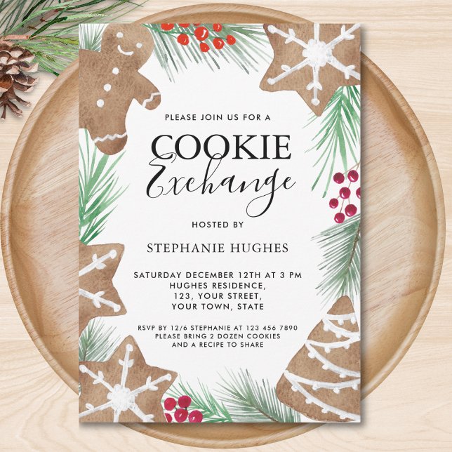 Convites Festa de Troca de Cookies de Natal (Criador carregado)