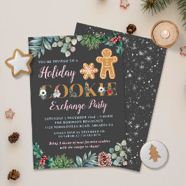 Convites Festa de Troca de Cookies Feriados do Gingerbird M