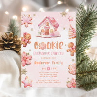 Festa de troca de cookies Pão de gengibre rosa de