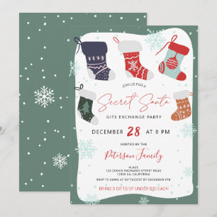 Convites Festa de troca de papais noeis secretos de biscoit