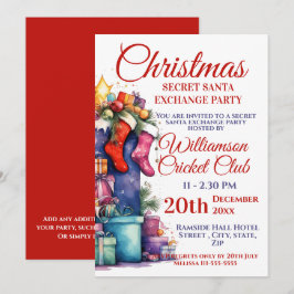 Convites Festa de Troca de Papais noeis Secretos de Natal