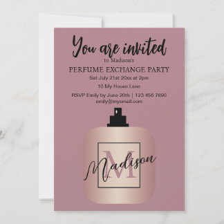 Convites Festa de Troca de Perfumes Personalizados Rose Gol