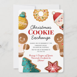 Convites Festa de Trocas de Biscoitos de Natal com Gingerbr