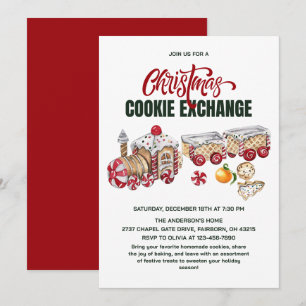 Convites Festa de Trocas de Biscoitos de Trem de Natal