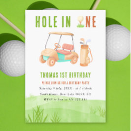 Convites Festa de um ano com Hole In One
