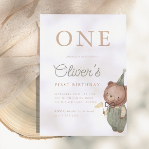 Convites Festa de Um Ano do Ursinho de Pelúcia
