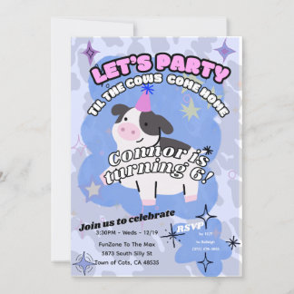 Convites Festa de vamos até que as vacas cheguem em casa, c