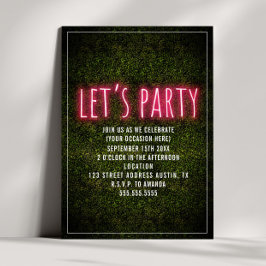 Convites Festa de vamos Neon Boxwood Genérica para Todos