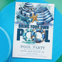 Festa de Verão à Beira da Piscina BYO Azul Turques
