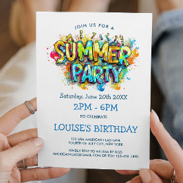 Convites Festa de Verão ao Estilo Grafite