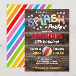 Convites Festa de Verão das Crianças com Esguichos de Água