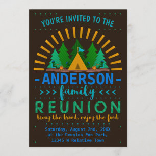 Convites Festa de Verão de Campanha Engraçada pela Reuni