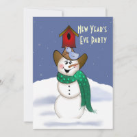 Festa de Véspera de Ano Novo do Cowboy Snowman